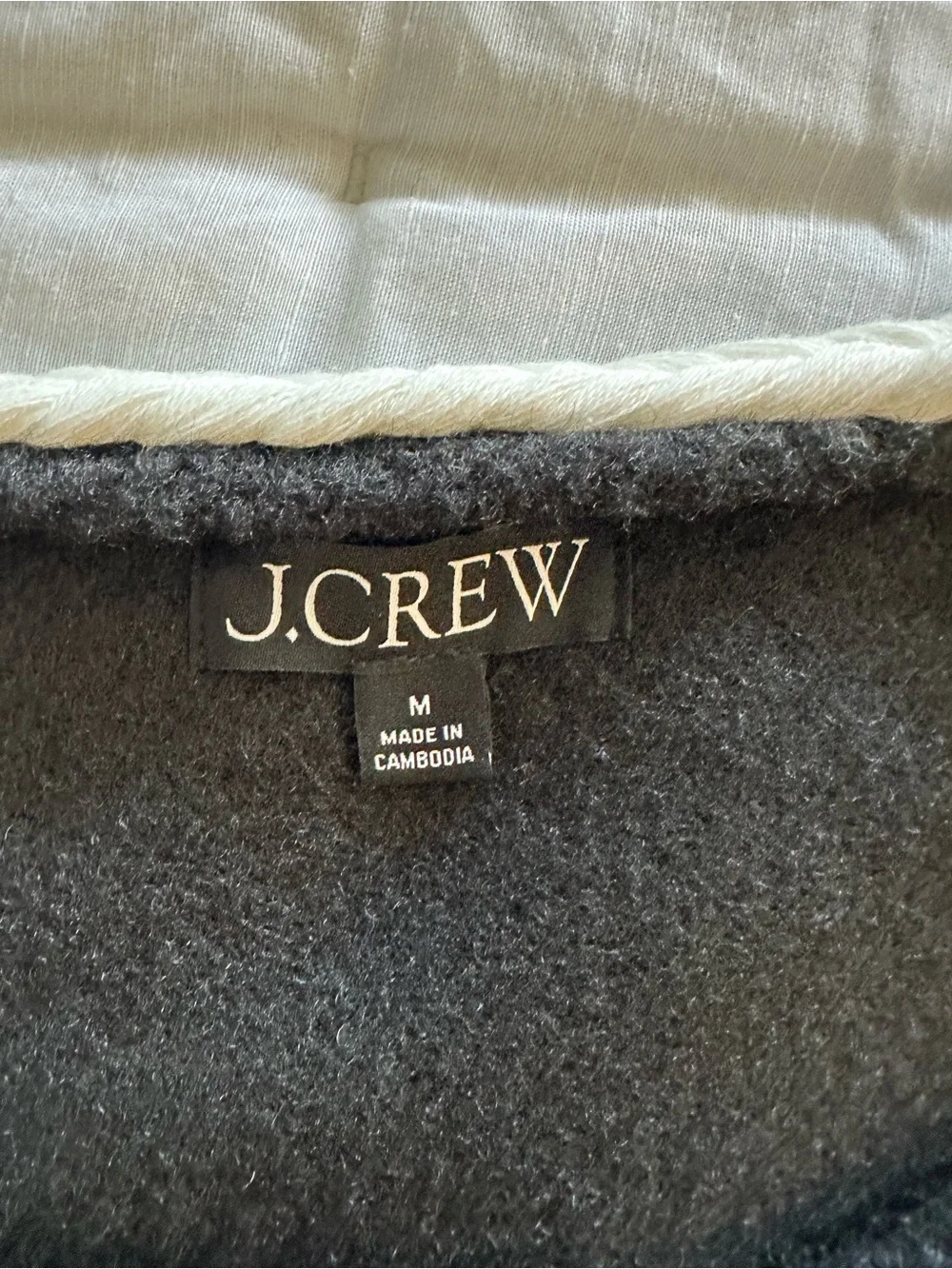 Jcrew Black Cropped Boxy Jacket with White Trim - Size M